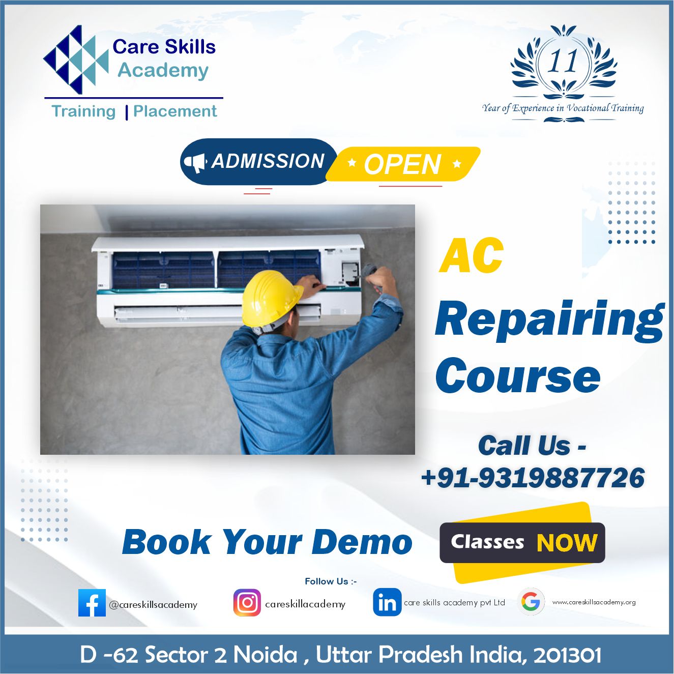 Discover AC Repairing Courses Near You at Care Skills Academy